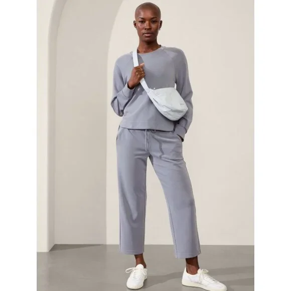 Athleta Seasoft Crewneck Sweatshirt in COSMOS gray blue, Size XS - Picture 3 of 16